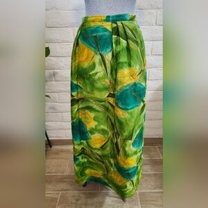 Vtg 60s Alex Coleman Quilted Maxi Skirt